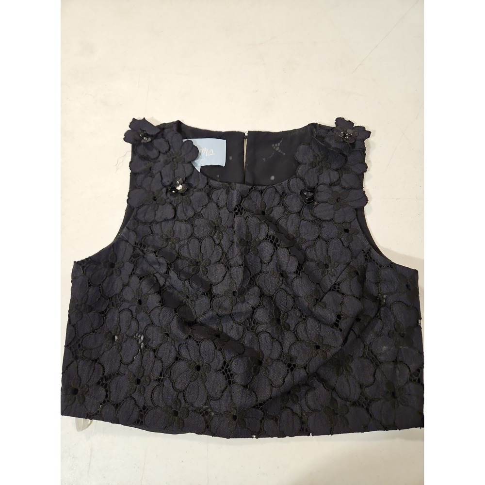 Davids Bridal Cynthia Rowley Size 8 Cheers Tank Dressy black lace croppedNWT(112